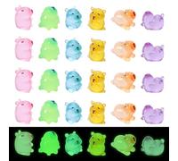 Lyreh 30pcs Mini Capybara, 6 Sizes Resin Cute Miniature Luminous Capybara Funny Small Tiny Animals Toys Practical Accessories for Micro Landscape Garden Bedroom Office Desk Decor