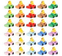 Lyreh 30pcs Mini Resin Ducks, 10 Colors Miniature Duck Figures Cute Micro Funny Small Tiny Little Resin Figurine Ducky Car for Garden School Home Office Party Decoration