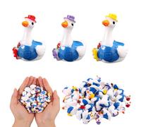 Lyreh 30pcs Mini Resin Gooses, Cute and Lightweight Miniature Resin Animals Tiny Small Goose Figurines Ideal Decorations for Dollhouse Fairy Gardens Micro Landscape DIY Crafts(Style 1)