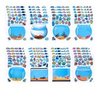 Lyreh 32pcs Sea Animal Sticker, Funny Ocean Life Stickers Scene Under The Sea Marine Creature Fish Decal Practical DIY Craft Supplies for Kid Classroom Activities Summer Theme Parties Birthday (Blue)