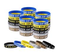 Lyreh 36pcs Class of 2025 Silicone Bracelets, Rubber Graduation Wristbands Congrats Grad Wristbands Graduation Bracelet Gifts for Students Teachers Party Supplies