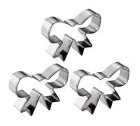 Lyreh 3pcs Bow Cookie Cutters Set, 2.56x1.97in Mini Stainless Steel Bow Shape Biscuit Cutters for Birthday Party Baby Shower DIY Craft Baking Supplies