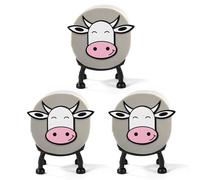 Lyreh 3pcs Cow Toilet Roll Holders, ABS Material Farm Animal Toilet Paper Holder Practical Cute Bathroom Accessories for Funny Bathroom Supply Housewarming Gift