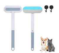 Lyreh 4-in-1 Multifunctional Pet Hair Remover Brush, Reusable and Washable Lint Brush with Hooks Long Handle Carpet Scraper Dog and Cat Fur Removal Tool for Furniture Sofa Clothes Bedding Window Car