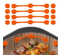 Lyreh 4 Sets Air Fryer Magnet Silicone Buckles, Include 4 Strips 8 Buckles Universal Air Fryer Magnets for Protecting Basket from Scratching Magnets Accessories for Holding Down Parchment Paper