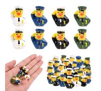 Lyreh 40pcs Mini Veteran Tribute Ducks, Resin Miniature Military Soldier Ducks Small Tiny Funny Uniform Toys Practical Decoration Accessories for Micro Landscape Garden Home Car Party