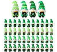 Lyreh 48pcs Mini Gnomes Figurines, St Patrick's Day Gnomes Figures Decorations Lucky Green Miniature Gnome Stuff Tiny Beard Elf Dwarf Small Figurine to Hide and Seek for Party Gifts Home Decor