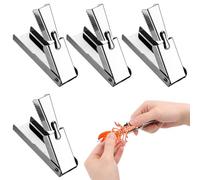 Lyreh 4pcs Crayfish Peeler Tool, Stainless Steel Crawfish Sheller Device Quick Shrimp Tails Remover Tool Practical Gadget Accessories for Kitchen Restaurant Outdoor Events (Silver)