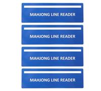 Lyreh 4pcs Mahjong Line Finders, 6.1x1.97in Compact Plastic Bright Colored American Mahjong Card Line Reader Playing Rule Guide Tool for Beginner Players Traditional Table Game Lover(Blue)