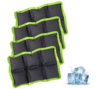 Lyreh 4pcs Reusable Lunch Box Ice Packs, Polyester Long Lasting Cold Packs Blocks Freezer Ice Bag Versatile Cool Cooler Accessories for Adventuring Fishing Camping Climbing Outdoor Activities (Grey)