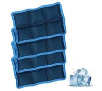 Lyreh 4pcs Reusable Lunch Box Ice Packs, Polyester Long Lasting Cold Packs Blocks Freezer Ice Bag Versatile Cool Cooler Accessories for Adventuring Fishing Camping Climbing Outdoor Activities (Blue)