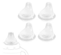 Lyreh 4pcs Silicone Replacement Spout, Transparent Heart-Shaped Silicone Nipples Compatible with NUK Learner Cups 5oz/10oz & Activity Cups 10oz