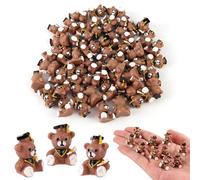 Lyreh 50pcs Graduation Resin Bear, Cute Mini Resin Teddy Bears Wearing A Graduation Tassel Hat Holding Scroll Perfect Decoration Accessory for Car Fairy Garden Landscape Doll house DIY Gift
