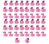 Lyreh 50pcs Mini Flamingo Resin Ducks, Summer Swim Rings Bikinis Sunglasses Surfboards Small Little Flamingo Miniatures Tiny Resin Animals for Dollhouse Garden Landscape Decor DIY Crafts (Style 4)