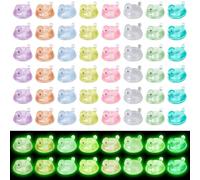 Lyreh 50pcs Mini Luminous Swimming Ring Ducks, 7 Color Tiny Small Resin Glow in the Dark Duck Miniature Garden Decor for DIY Dollhouse Bonsai Terrarium Micro Landscape Decors