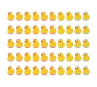 Lyreh 50pcs Mini Tiny Easter Resin Ducks, 5 Colors Miniature Small Little Duck Figurine in Egg for Easter Party Decor and Favor(Blue, Pink, Green, Purple, Orange)