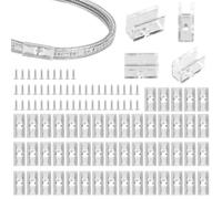 Lyreh 50pcs Neon Light Mounting Clips, 0.79x0.52x0.35in Neon Rope Light Holder Led Strip Clips for Led Rope Bracket Installation DIY Flex Sign Kit Accessories (Transparent)