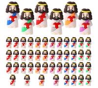 Lyreh 50pcs Tiny Jesus Statue with Red Heart, PVC Material Miniature Easter Figurines Small Mini Valentine Jesus Decor for Easter Day Valentine Day Religious Favor and Decor(Mixed Color)