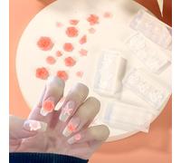 Lyreh 5pcs Silicone Nail Molds, Silicone Reusable 3D Flower Nails Charms Molds Practical Manicure Tool Accessories for Carving Cherry Blossom Rose Ocean Charm