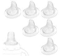 Lyreh 6pcs Baby Bottle Replacement Nipples Compatible with NUK Learner/Activity Cups, BPA-Free Silicone Leak-Proof Dishwasher-Safe Soft Teats Replacement Spouts Accessories Parts