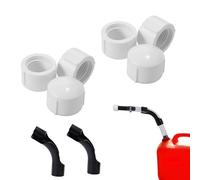Lyreh 6pcs Racing Fuel Jug Hose Cap with 2pcs Elbows, Gasoline Tank and Tank Hose Cap Replacement Racing Fuel Filler Kits For Dust Vent Jug 5.5 Gallon Gas Cans