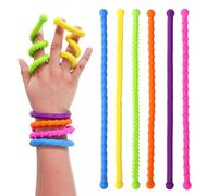 Lyreh 6pcs Textured Stretchy Sensory Fidget Toys, Colorful Quiet Sensory Noodles Fidget Stretch Toys for Autism ADHD Stress Anxiety
