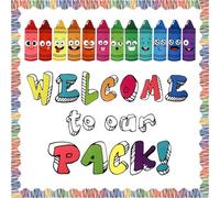 Lyreh 79pcs Back to School Bulletin Board Decorations, Colorful Welcome to Our Pack Crayon Cutouts with Border Trims Classroom Wall Decor for Preschool Kindergarten Elementary Library Supplies