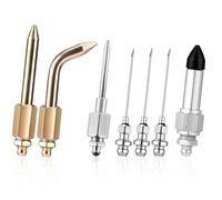 Lyreh 7pcs Grease Gun Accessory Kit, Including 3 Grease Nozzle 1 Needle Dispenser Rubber Joint Nipple Straight Nozzle 1 Needle Elbow for Small and Confined Spaces