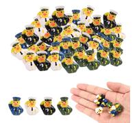 Lyreh 80pcs Mini Veteran Tribute Ducks, Resin Miniature Military Soldier Ducks Small Tiny Funny Uniform Toys Practical Decoration Accessories for Micro Landscape Garden Home Car Party