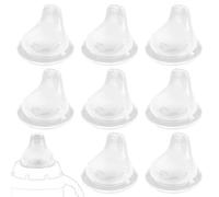 Lyreh 8pcs Baby Bottle Replacement Nipples, Silicone Heart-Shaped Replacement Sippy Spout Compatible with NUK Learner/Activity Cups