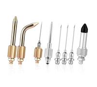 Lyreh 8pcs Grease Gun Accessory Kit, Including 3 Nozzles Needle Tip Dispenser Rubber Coupler Adapter Grease Needle Fittings Bent & Straight Nipple Nozzle Tool Parts for Small and Confined Spaces