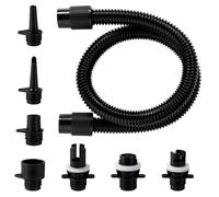 Lyreh 8pcs Paddle Board Pump Hose Set, 3.3ft Sup Pump Replacement Hose with 7 Style Air Valve Nozzles for Inflatable Stand Up Paddle Board Tent Pool Boat Kayak
