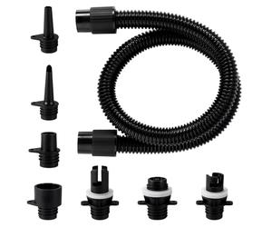 Lyreh 8pcs Paddle Board Pump Hose Set, 3.3ft Sup Pump Replacement Hose with 7 Style Air Valve Nozzles for Inflatable Stand Up Paddle Board Tent Pool Boat Kayak