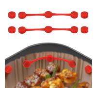 Lyreh Air Fryer Magnets Set, Silicone 2pcs Strips 4pcs Round Buckles Universal High Temperature Resistant Air Fryer Magnet Silicone Buckle Prevent Paper Burning for Parchment Paper