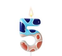 Lyreh Blue Dog Paw Themed Birthday Candle Number 5