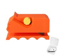 Lyreh Cutter for Cat Scratchers with 10pcs Replacement Blades, 3D Printed Kitten Shaped Manual Cat Scratchers Cardboard Strip Cutting Tool for Pet Lover (Orange)