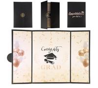 Lyreh Graduation Guest Book, 11.81x8.47in Grad Signature Book Guestbook Congratulations Graduates Signing Card Board Class of 2025 Card High School & College Alumni Commencement Gift (Black)