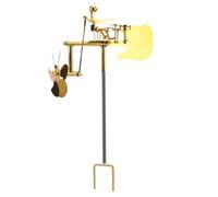 Lyreh Handmade Metal Drummer Windmill, Drummer Windmill Garden Decoration Percussionist Music Beat Drums with The Wind Statues for Yard Lawn Garden Patio Decor