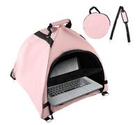 Lyreh Laptop Tent, Sun Shade Waterproof Fabric Laptop Protective Hood for Computer Working Outside Accessories Part Glare Shield & Heat Reflective Awning Convertible Tote for Outdoor (Pink)