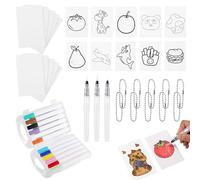 Lyreh Magic Puffy Paint Kit, 3D Foam Texture Papers with 12pcs Markers Pens, Sponge Canvas for DIY Art Painting Crafts Set, Puff Drawing Supplies for Kids' Creative Projects