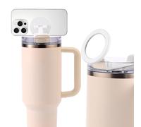 Lyreh Magnetic Phone Holder for Stanley Cup Quencher H2.0 Flowstate Tumbler, Plastic Portable Water Bottle Phone Holder Practical Accessories for Home Car Office Gym (White)