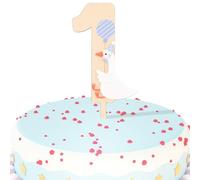 Lyreh One Silly Goose Cake Topper, Cute Blue Number 1 Cake Topper One Silly Goose Birthday Decor for Kids Boys Girls Birthday Party Supplies