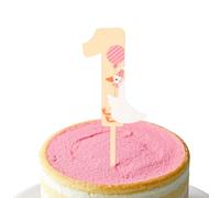 Lyreh One Silly Goose Cake Topper, Pink 1st Birthday Toppers Number 1 Silly Goose Decorations Cute One Balloons Decor for First Birthday Baby Boy Girls Cake Idea