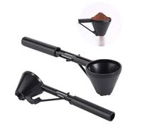 Lyreh Original Scoop & Funnel, ABS Multi Purpose Measuring Slide Scoop Reusable Funnel Tool Practical Accessory for Coffee Milk Powder Protein Powder Sugar (Black)