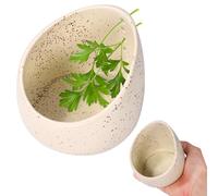 Lyreh Pottery Herb Stripper, Handmade Ceramic Herb Stripper Herbal Peeling Peeler Bowl Cup Leaf Stripping Twister Tool Efficient Kitchen Gadget for Parsley Cilantro Thyme Rosemary Mint