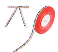 Lyreh Rainbow Stripe Wired Ribbon, 1 Roll 50 Yards Love is Love Colorful Polyester Rainbow Ribbon for Pride Parade Crafts Present Wrapping