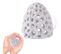 Lyreh Shrimp Dome Hide, Plastic Porous Designed Aquarium Dome Hide Cave Shelter Hideout with Suction Cup Aquarium Decor Fish Tank Accessories for Small Fish Shrimp Guppy Hiding Resting(White)