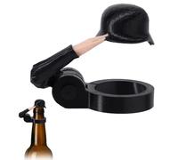 Lyreh Soldier Salute Beer Bottle Helmet, Beer Bottle Cap Reusable Funny Wine Stoppers for Wine Party BBQ Bar Decoration Drinking Accessory (Black)
