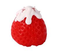 Lyreh Squeeze Strawberry Squishy Fidget Toy, 2.56x2.56in Silicone Slow-Rebounded Squeeze Fruit Toy for Office School Stress Releasing and Calming Down(Red)