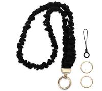 Lyreh Stretchy Scrunchie Lanyard, Retractable Polyester and Alloy Neck Lanyard for Women Cute Office Supplies for Wallet Keys ID Card Holder